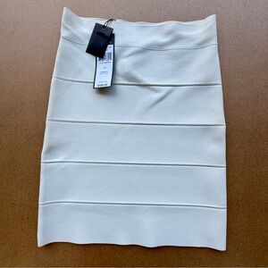 Cream Structured Pencil Skirt - Women's